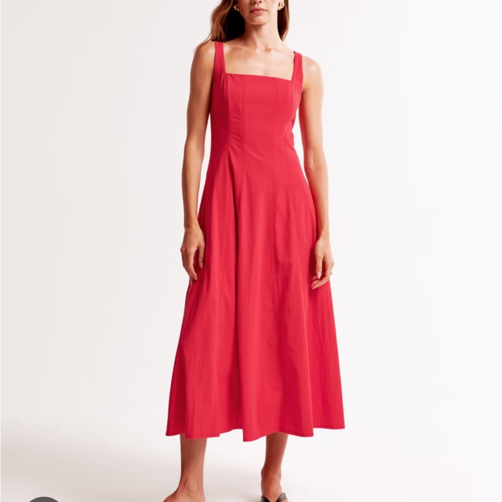 A&F Mila red midi dress